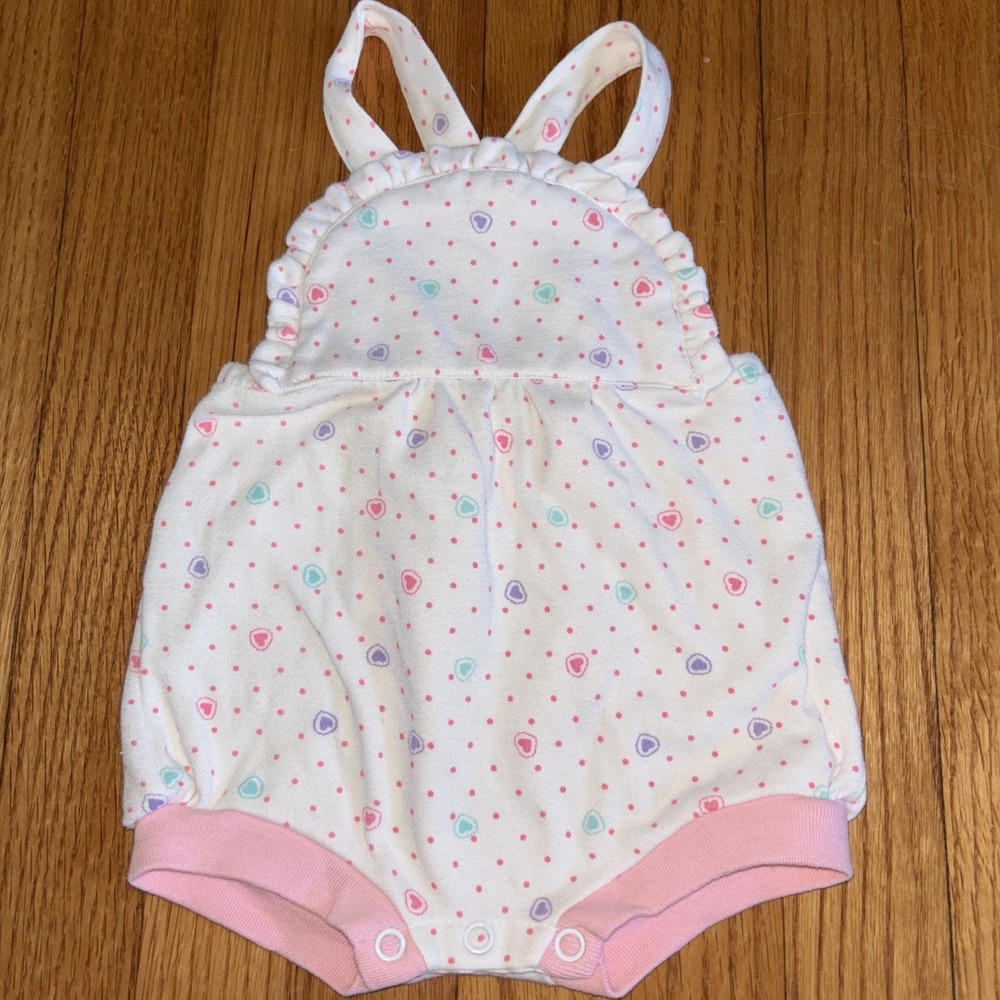 Celebrity KIDS VINTAGE 80s Baby Girls'  Hearts Bubble Romper 6-9 Months